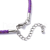 Polyester Cord Braided Bracelet Makings MAK-Z003-01P-20-3