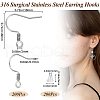 Beebeecraft 200Pcs 316 Surgical Stainless Steel Earring Hooks STAS-BBC0006-22-2