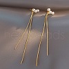 Alloy Plastic Imitation Pearl Tassel Stud Earrings FS-WG3A474-01-4