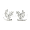 Rack Plating Brass Micro Pave Clear Cubic Zirconia Stud Earrings for Women EJEW-M260-17P-1