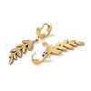 Leaf 304 Stainless Steel Polymer Clay Rhinestone Dangle Earrings EJEW-L283-008G-2
