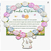 Easter Rabbit Crackle Glass Round Beaded Stretch Bracelets FS-WG32C26-06-1