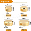 BENECREAT 80Pcs 4 Style Rack Plating Brass Spacer Beads KK-BC0007-85-2