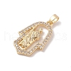 Brass Clear Cubic Zirconia Pendants KK-Z050-04G-2