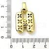 Brass Micro Pave Clear Cubic Zirconia Pendants KK-M279-01G-H-3