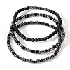 3Pcs 3 Styles Natural Black Agate Beads Stretch Bracelet Set for Men EH6354-2