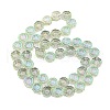 Half Rainbow Plated Electroplate Glass Transparent Beads Strands EGLA-G037-10A-HR01-2