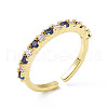 Cubic Zirconia Open Cuff Ring RJEW-P079-04G-01-1