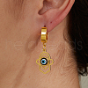Stylish Stainless Steel Palm Evil Eye Hoop Earrings TY1831-1
