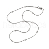 304 Stainless Steel Ball Round Snake Chain Necklaces NJEW-B131-02P-4