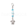 Ocean Theme Alloy Charm & Glass Beads Pendant Decorations HJEW-JM03156-01-2