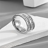 304 Stainless Steel Crystal Rhinestone Finger Rings FS-WG432ED-16-1