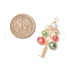 Electroplate Glass Beads & Shell Pearl Beads Pendants PALLOY-TA00275-2