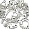 10Pcs 10 Style Platinum Tone Alloy Rhinestone Pendants ALRI-YW0001-13-2