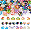 44Pcs 11 Colors Stripe Resin Beads RESI-TA0001-75-2
