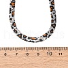 304 Stainless Steel Leopard Print Flat Snake Chain Necklaces for Women NJEW-A044-02B-P-01-5