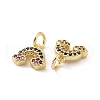 Brass Micro Pave Cubic Zirconia Charm KK-E068-VF178-3