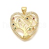 Rack Plating Brass Micro Pave Cubic Zirconia Pendants KK-L226-051G-05-1