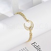 Brass Micro Pave Clear Cubic Zirconia Charm Bracelets BJEW-M050-01G-02-3