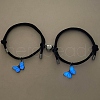 Alloy Luminous Butterfly & Heart Magnetic Adjustable Leather Bracelet Couples Accessories PW-WGCDF69-01-1
