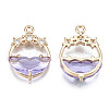 Faceted Transparent Glass Pendants GLAA-T020-18D-2