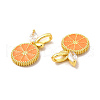 Rack Plating Brass Micro Pave  Cubic Zirconia Pendants KK-B068-31G-3
