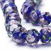 Handmade Gold Sand Lampwork Beads Strands LAMP-R141-10mm-01-2