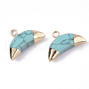 Electroplate Synthetic Turquoise Charms G-S344-48H-2