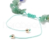 Natural Green Aventurine Chips & Resin Evil Eye Braided Bead Bracelet BJEW-JB08495-07-5