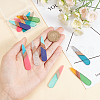 HOBBIESAY 12Pcs 6 Colors Resin & Walnut Wood Big Pendants RESI-HY0001-17-3