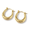 Ion Plating(IP) 304 Stainless Steel Oval Hoop Earrings for Women EJEW-I284-09G-1