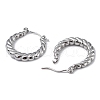 304 Stainless Steel Twist Teardrop Hoop Earrings for Women EJEW-I284-10P-2