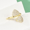Brass Micro Pave Cubic Zirconia Cuff Rings for Women RJEW-C129-12G-3