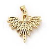 Rack Plating Brass Micro Pave Clear Cubic Zirconia Pendants ZIRC-F129-45G-2