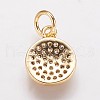 Brass Cubic Zirconia Pendants ZIRC-K070-21G-2