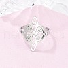 Non-Tarnish 304 Stainless Steel Witch Knot Open Cuff Rings for Women AJEW-U005-01P-2