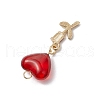 Glass & Alloy Enamel Pendants PALLOY-JF03437-5