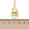304 Stainless Steel Roman Numeral 3 Ring Pendant Necklaces NJEW-V001-06G-02-2