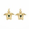 Brass Micro Pave Clear & Green Cubic Zirconia Pendants ZIRC-S067-245-1