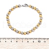 304 Stainless Steel Round Beads Bracelets BJEW-Q038-06GP-5
