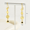 Elegant Brass Coin Flat Round Tassel Hoop Earrings BR6200-5