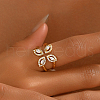 Brass Micro Pave Cubic Zirconia Cuff Open Rings for Women SJ4769-1-1