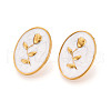 304 Stainless Steel Enamel Stud Earrings EJEW-T047-30G-A-1