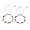 Adjustable Synthetic Turquoise Heishi & Natural Sea Shell & Coconut & Cultured Freshwater Pearl Beaded Braided Bead Bracelets for Women BJEW-JB11543-2