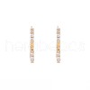 Brass Micro Pave Clear Cubic Zirconia Stud Earring Findings KK-S364-128-1