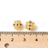 Brass Micro Pave Cubic Zirconia Bead KK-U067-08G-04-2