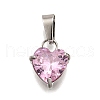 304 Stainless Steel Micro Pave Cubic Zirconia Pendants STAS-B086-13P-02-1
