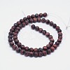 Natural Tiger Eye Round Bead Pendants G-F255-01-6mm-2