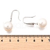 925 Sterling Silver Clear Cubic Zirconia Triangle with Round Dangle Stud Earrings EJEW-L300-02P-5