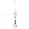 Christmas Glass Heart Pendant Decoration DJEW-PW0019-04A-1